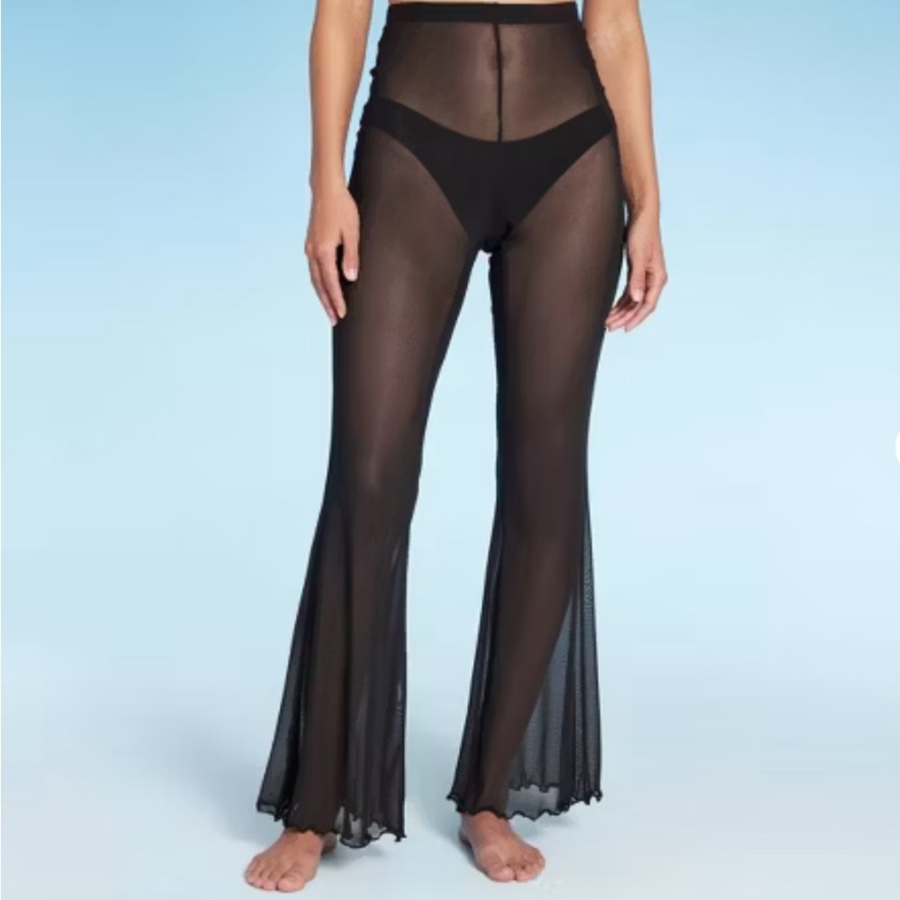 WILD FABLE Black Mesh High-Waist Swimsuit Cover-Up Pants- Size S, Size L NWOT